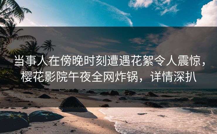 当事人在傍晚时刻遭遇花絮令人震惊，樱花影院午夜全网炸锅，详情深扒