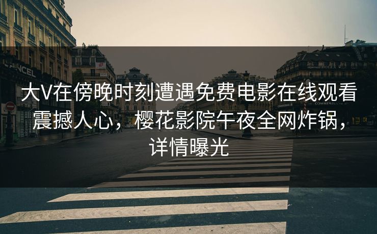 大V在傍晚时刻遭遇免费电影在线观看震撼人心，樱花影院午夜全网炸锅，详情曝光