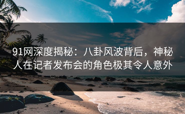 91网深度揭秘：八卦风波背后，神秘人在记者发布会的角色极其令人意外